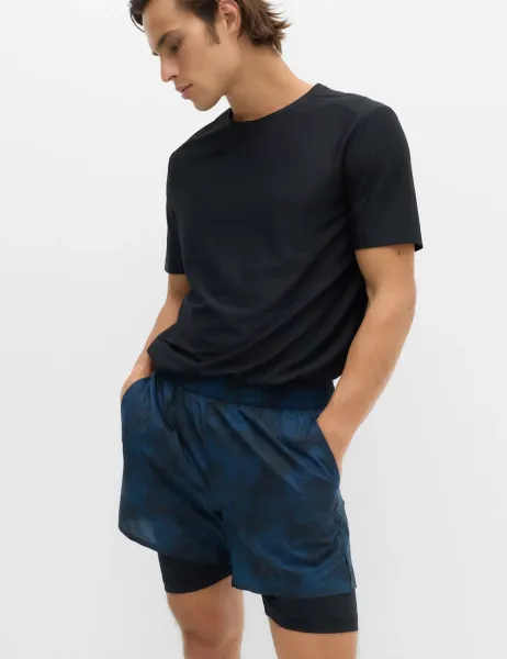 Goodmove Stormwear Two Layer Mid Length Shorts Dark Petrol