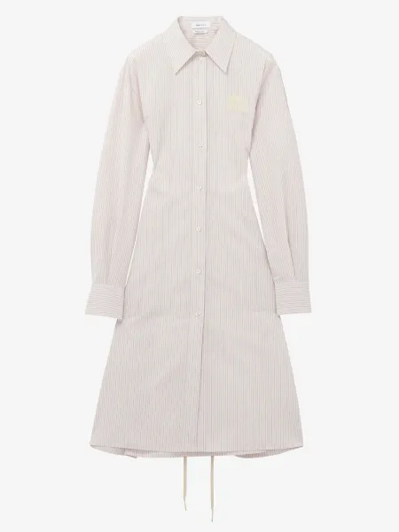 Pinstriped Shirt Dress