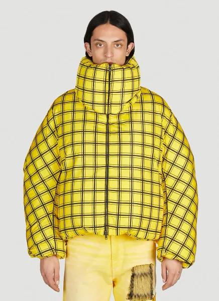 Check Oversized Down Jacket