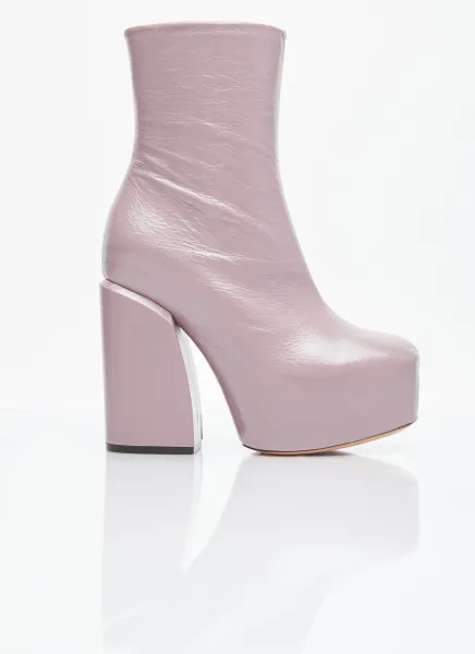 Platform Heel Leather Boots