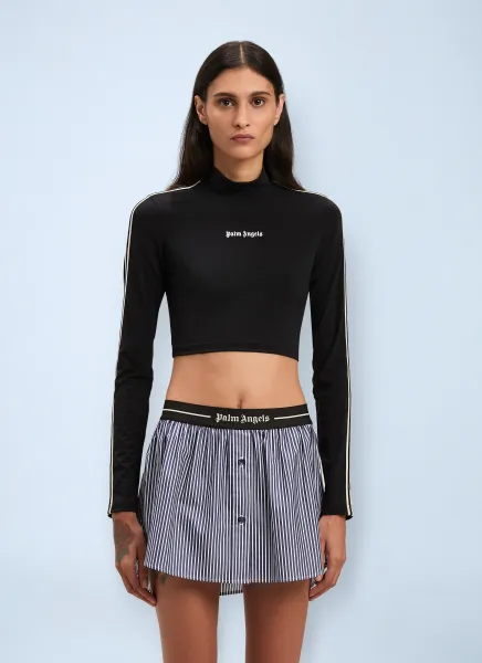 Cropped Logo Motif T-Shirt