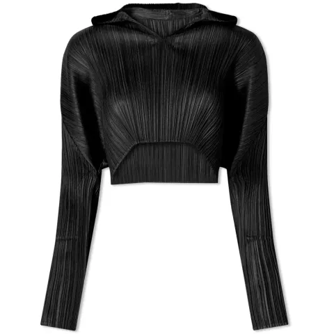 Pleats Crop Polo Top