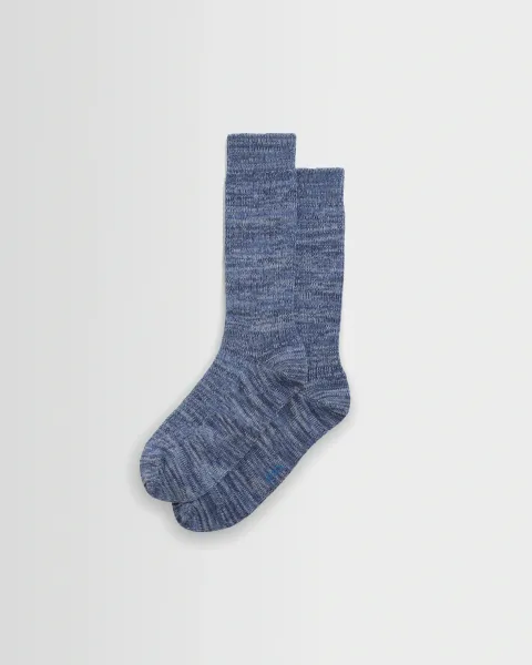 Wax London Sandwell - Blue and Multicolour Twisted Cotton Socks