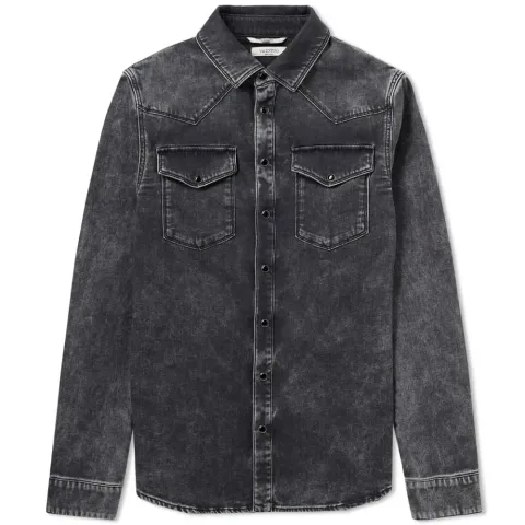 Washed Denim Western Shirt