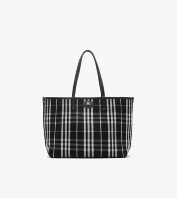 Medium Reversible Bloomsbury Tote​ in Black/calico beige