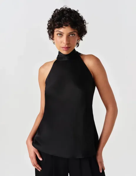 Ghost Satin High Neck Top