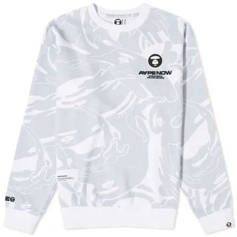 AAPE Now Silicon Badge Camo Crew Sweat