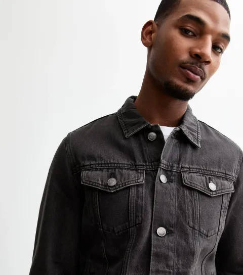 Men's Black Denim Jean Jacket