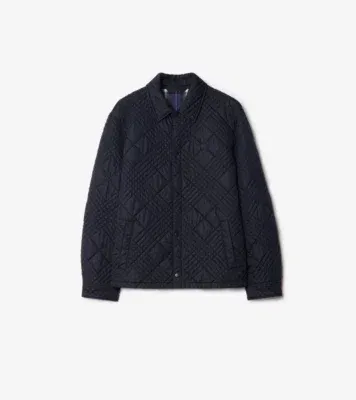 Micro Check-stitch Ramsey Jacket in Silhouette blue
