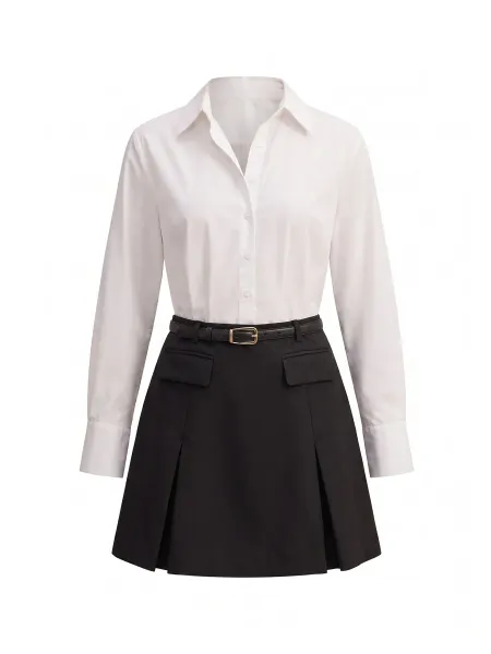 Forever New Cotton Esme Belted Shirt Mini Dress