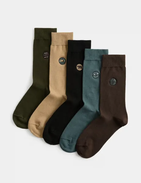 Marks & Spencer 5 Pack Cool & Fresh Outdoor Cotton Rich Socks Multi