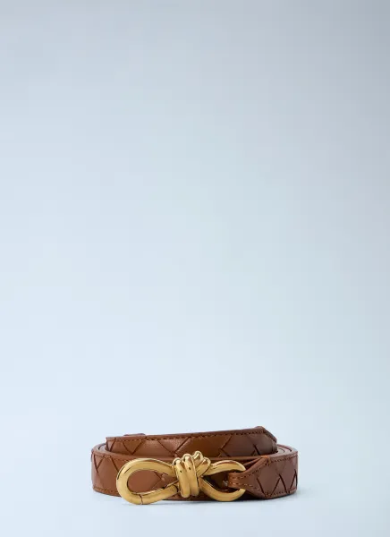 Bottega Veneta Quilted Leather Belt with Knot Buckle