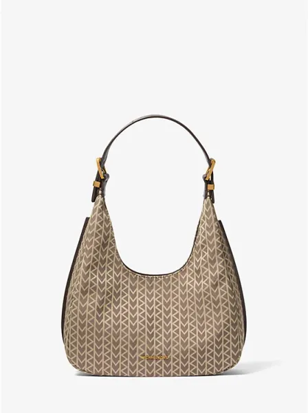 Nolita Small MK2000 Logo Jacquard Hobo Shoulder Bag