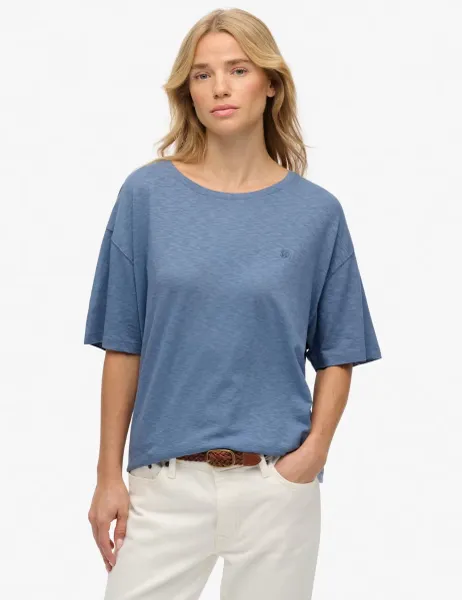 Superdry & Co Cotton Rich Oversized T-Shirt Light Blue