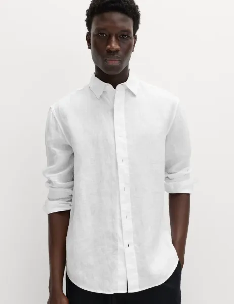 Marks & Spencer Relaxed Fit Pure Linen Shirt White