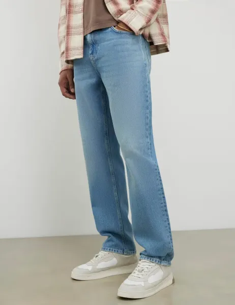 River Island Straight Fit 5 Pocket Stretch Jeans Blue Denim