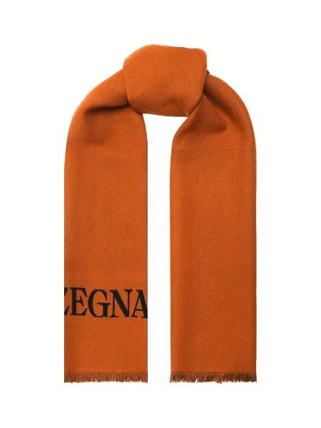 Logo Wool Scarf Black/Brown
