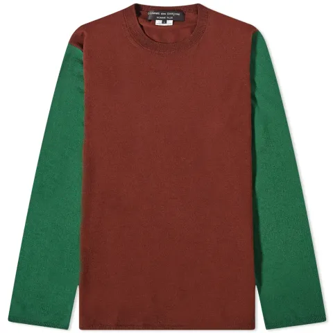 Contrast Sleeves Crew Knit