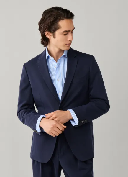 Stretch Cotton Blend Blazer
