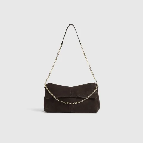 River Island Chain Handle Suede Shoulder Bag