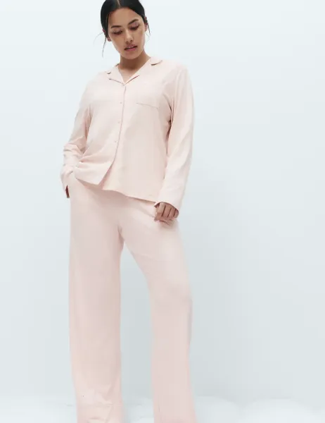 Marks & Spencer Cotton Modal Printed Revere Pyjama Set Calico