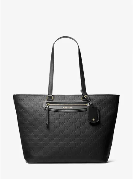 Jet Set Travel Extra-Large Logo Embossed Leather Tote Bag