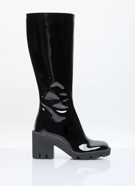 Patent Leather Knee High Boots