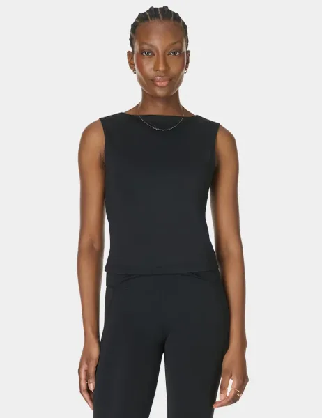 Sweaty Betty All Day Twist Back Bra Vest Top Black