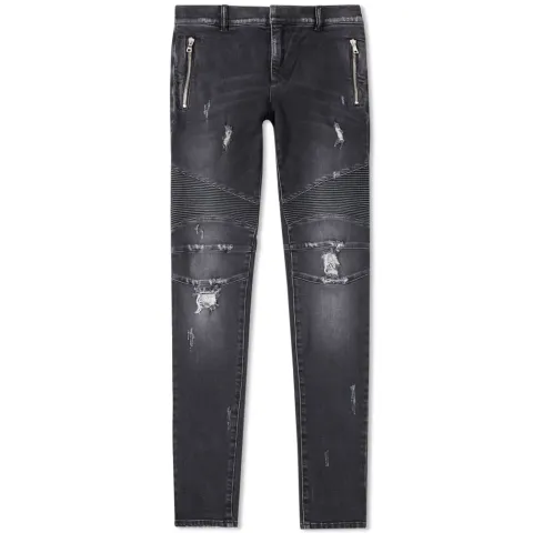 Slim Distressed Biker Jean