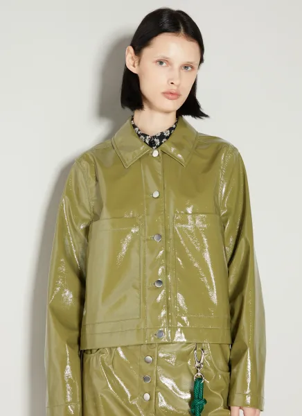 Cropped Glossy Vinyl Jacket