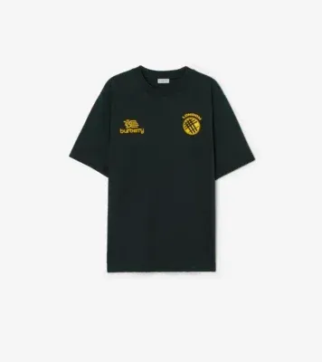 Logo Badge Cotton T-shirt in Teal blue