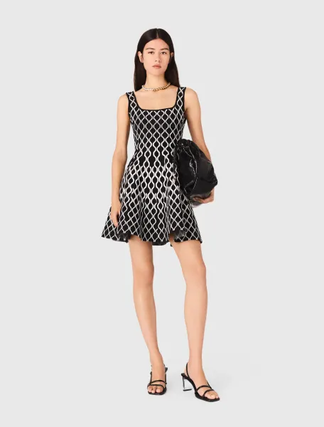 Jacquard knit short dress