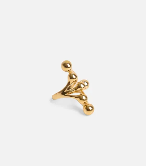 Gold Tone Ball Detail Ring