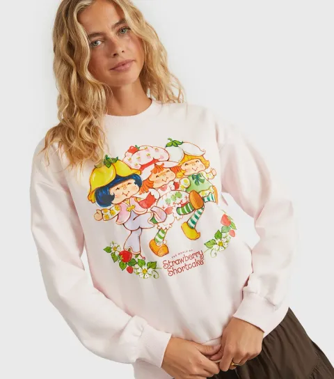 Women's Clothing Light Pink Strawberry Shortcake Sweatshirt