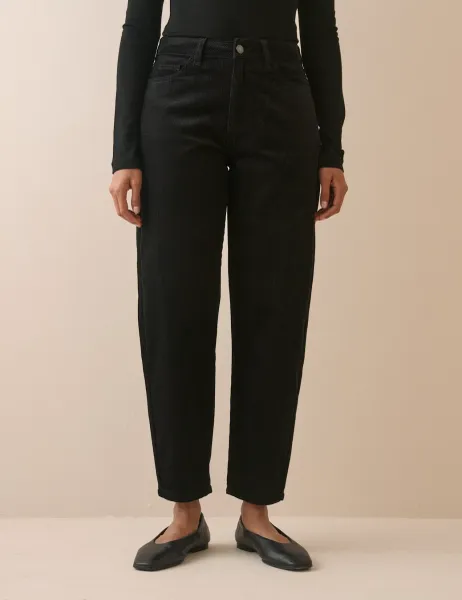 Nobody's Child X Louise Thompson Corduroy Barrel Leg Jeans Black