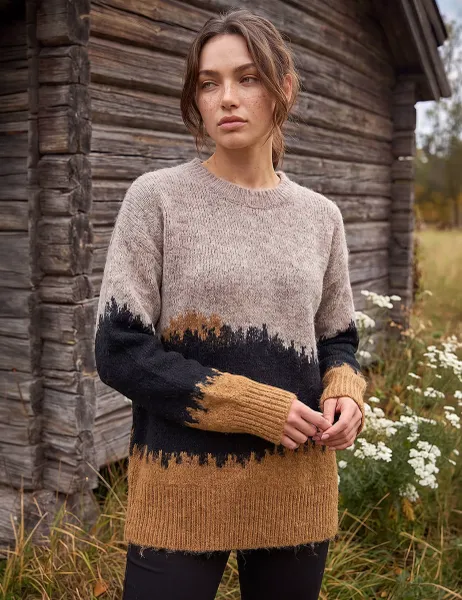 Roman Petite Abstract Colour Block Jumper Multi