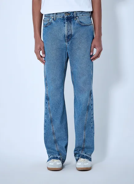 Straight-Leg Denim Jeans