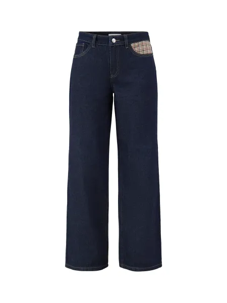 Only Wide Leg Denim Jeans - Dark Blue Denim
