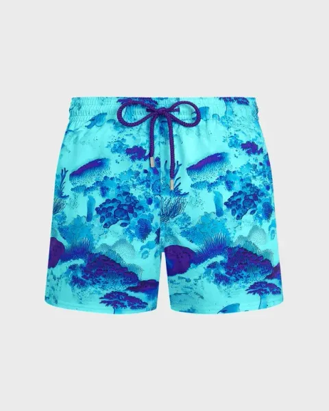 Vilebrequin Men Stretch Short Swim Shorts Coral Reef