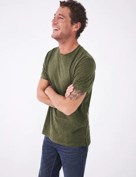 White Stuff Pure Cotton Crew Neck T-Shirt Khaki