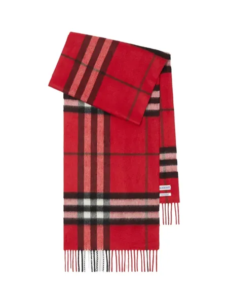 Check Cashmere Scarf Red