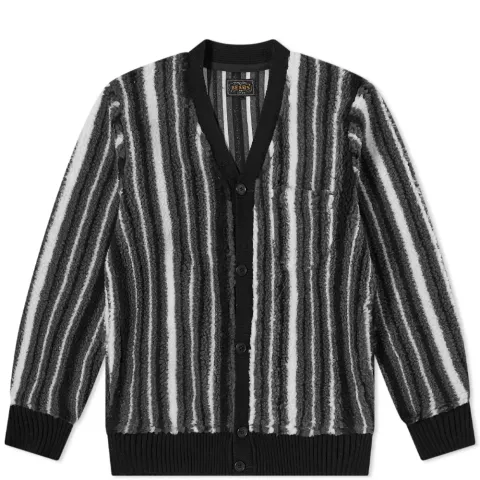 Stripe Fleece Cardigan
