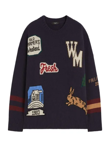 Wool Knit Oversized Jumper Navy