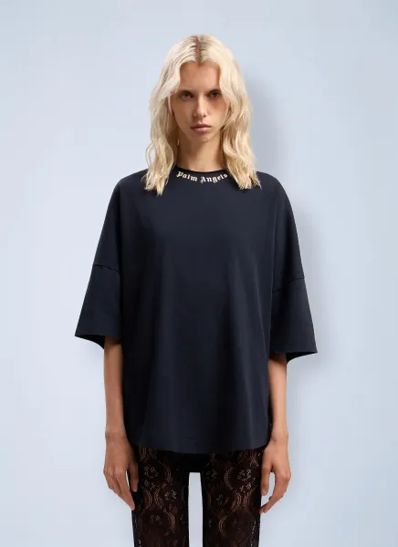 Curved Logo Collar Over T-Shirt