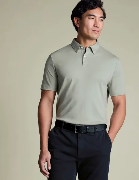 Charles Tyrwhitt Pure Cotton Polo Shirt Grey