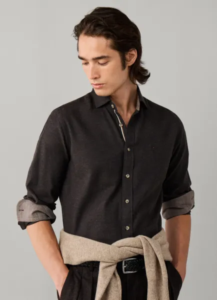 Hackett Tailored Fit Flannel Tape Shirt