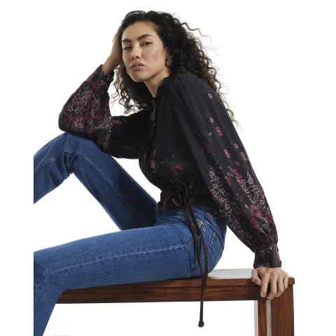 River Island Floral Frill Blouse