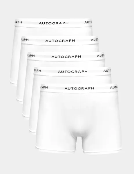 Autograph 5 Pack Supima Cotton Blend Supersoft Trunks White