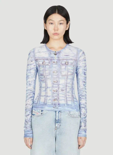 T-Clauzi-H2 Sheer Long Sleeve Top