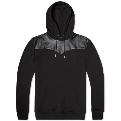 Leather Panel Hoody